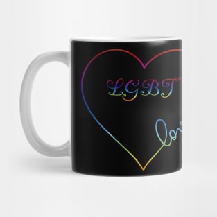 LGBT Rainbow Love Heart Pride Design Mug